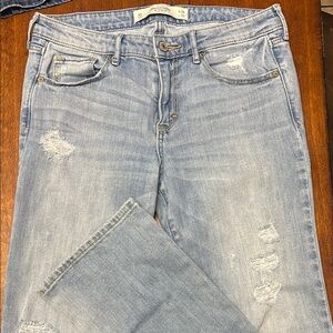 Abercrombie & Fitch Blue Straight Leg Jeans Distressed Style